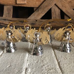 Vintage silver plated Christmas Angel Ornaments